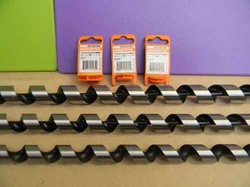 STIHL BT45 BT 45 OTHERS 1&#034; -  7/8&#034;  -   3/4&#034; WOOD BORE DRILL BIT SET NEW OEM