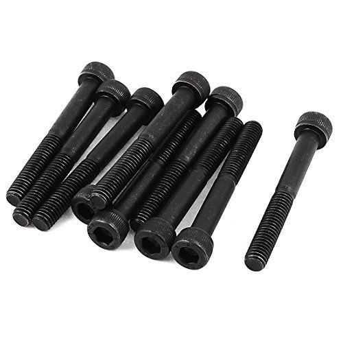 Uxcell m6x50mm 12.9 alloy steel screw cap point hex socket screws bolts 10pcs for sale