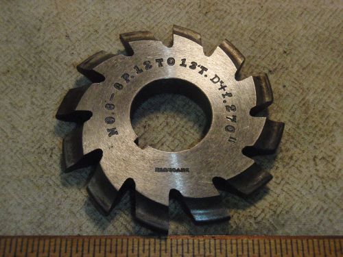 B &amp; S No 8 - 8P 12 To 13T Depth .270 Involute Gear Cutters HS -12 Gear Cutter