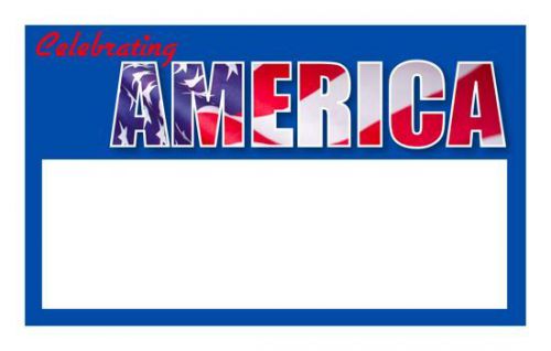 PATRIOTIC, CELEBRATE THE SPIRIT, Retail Price Sale Blank Signs, NEW! 50 Pk