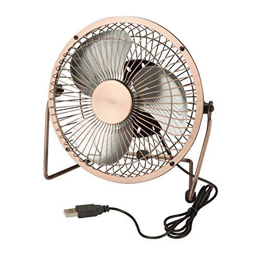 Honey-Can-Do OFC-04475 Compact USB Powered Desk Fan, 6 x 4.5 x 6&#034;, Bronze