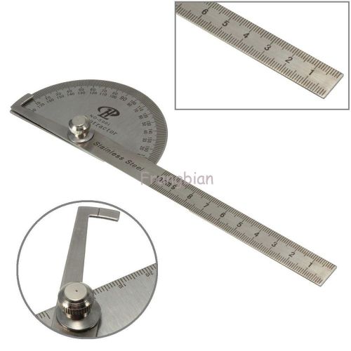 100mm stainless 180° steel protractor angle finder rule measure machinist tool for sale