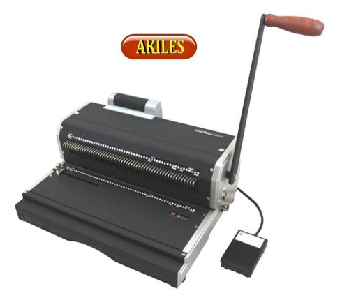 Akiles coilmac-er+ coil binding machine &amp; oval holes punch with inserter ( new ) for sale