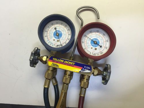 Yellow jacket test and charging manifold r-134a, r404a, r507 with 3x 36&#034; hoses for sale