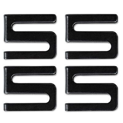 Wire Shelving S Hooks, Metal, Black, 4 Hooks/Pack, Sold as 1 Package