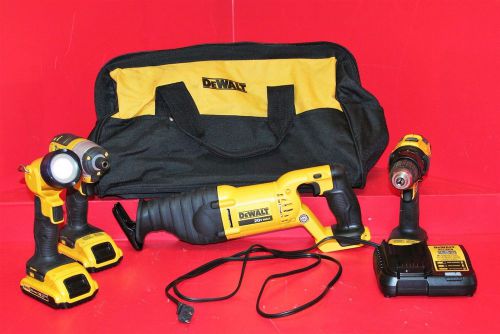 Dewalt 20v lithium 4 pc combo tool kit w/ batteries /  carrying case (dck420d2) for sale