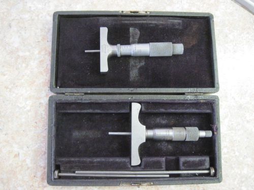 Vintage Brown &amp; Sharpe Depth Gauge and Rods #607 &amp; Lufkin Depth Gauge # 212