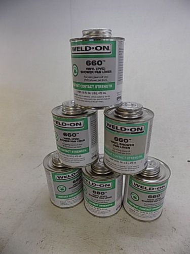 Six 1 Pint Cans Weld On 660 Vinyl (PVC) Shower Pan Liner