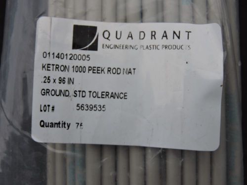 600&#039; ketron 1000 peek rod natural 1/4&#034; x 8&#039; (.25&#034; x 96&#034;) ground, std tolerance for sale