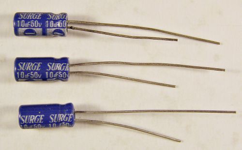 4 Surge 10uf 50V Polarized Electrolytic Capacitors NOS