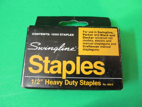 Swingline Staples 1/2&#034; Legs 1000 Count Heavy Duty Made In Germany. No. 800-8