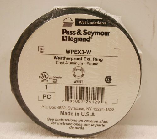 PASS &amp; SEYMOUR WPEX3W LEGRAND White Waterproof Ext. Ring **NEW** WPEX3