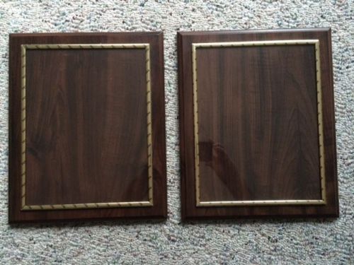 Solid Wood Frame Holder Plaque for Certificate Award Gold Trim - Set of 2