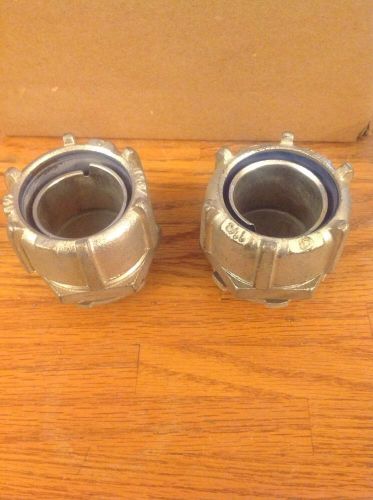 Lot of 2) thomas &amp; betts strait 1-1/2&#034; liquid-tight connector (122) for sale