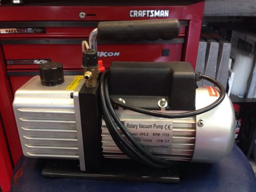 VERY NICE, 5 CFM, ROTARY VANE VACUUM PUMP--USED. TWICE--SEE PICS! DEAL!