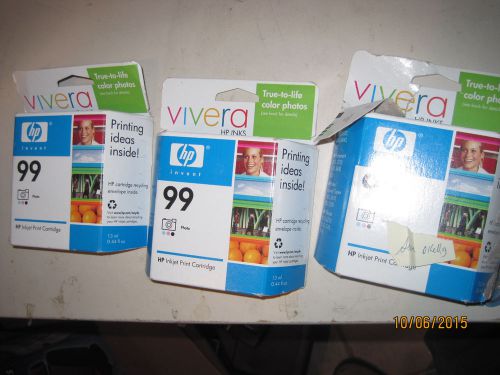 3 Pcs HP 99 Vivera Photo Ink Inkjet Cartridge Exp Feb 2007  L308