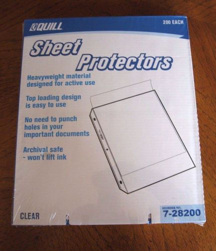 Quill Brand® Top-Loading Sheet Protectors; Clear, 2.8 Mil, 200 Per Box