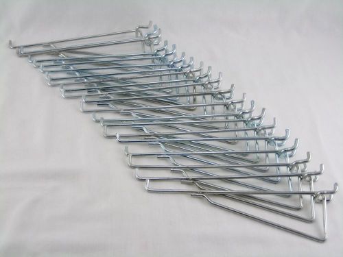 20 METAL PEG HOOK SHELF BRACKETS 1/4&#034; x 8&#034;  PEG BOARD HOOKS  USED