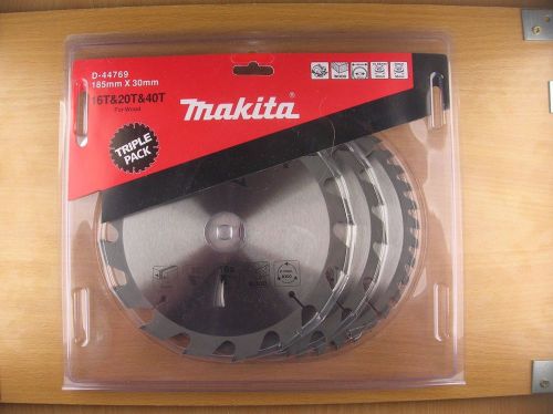 Genuine Makita D-44769 TCT SAWBLADE WOOD 3PK 185X30B