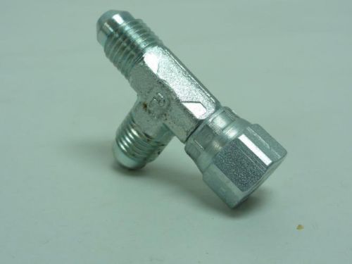 156758 New-No Box, Parker 4 R6X Swivel Nut Run Tee 1/4 JIC x 1/4 JIC x 1/4 JIC