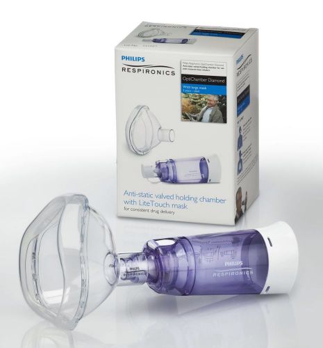Philips respironics anti-static valved holding chamber w/ lite touch mask for sale