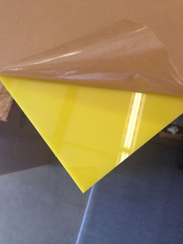 TRANSLUCENT YELLOW ACRYLIC PLEXIGLASS 1/8&#034; X 24&#034; X24&#034; PLASTIC SHEET