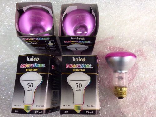 50R20 Soft Pink / Dawn Pink Flood LightBulb Dimmable 50 Watt 130V LongLife 4-pcs