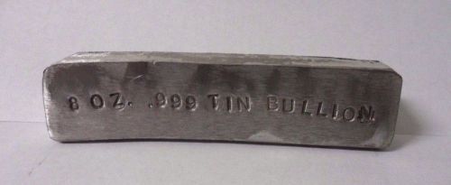 Half pound .999 fine tin bullion bar ingot raw material free ship for sale