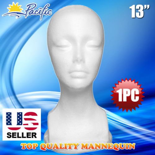 1PC 13&#034; STYROFOAM FOAM MANNEQUIN MANIKIN head display wig hat glasses