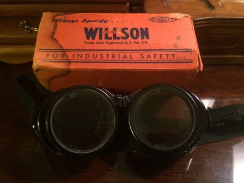 Vintage Wilson Steampunk Goggles Motorcycle Riding Industrial Welding With Box