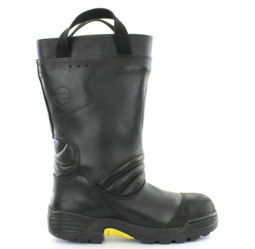 Globe: Shadow, 14&#034; All-black Leather Structural Fire Boot, Pull-On, NFPA, 9 XW