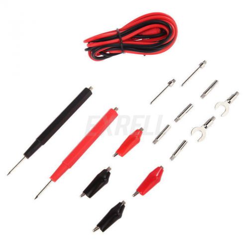 16pcs Multifunction Digital Multimeter Probe Test Alligator Clip Leads Cable