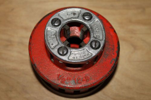 RIDGID 12-R 12R 1/2&#034; Die Head - 37390 with NPT 1/2&#034;-14 Alloy RH Dies 37825 Rigid