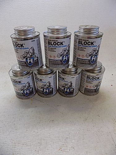 Seven cans hercules brush on blue block thread &amp; gasket sealer - 8 oz each for sale