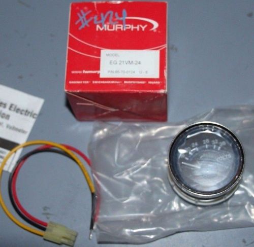 *new* murphy 16-36 amp electric voltmeter gauge gage 24 vdc - eg21vm-24 for sale