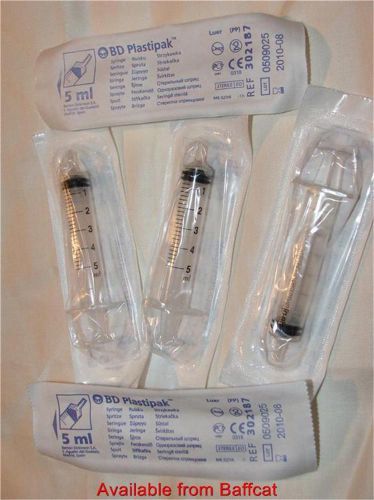 5ml Plastipak plastic graduated syringes Pack of 5 feeding baby animals