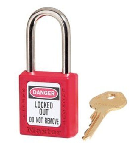 Master lock 410red keyed different safety lockout padlock, red for sale