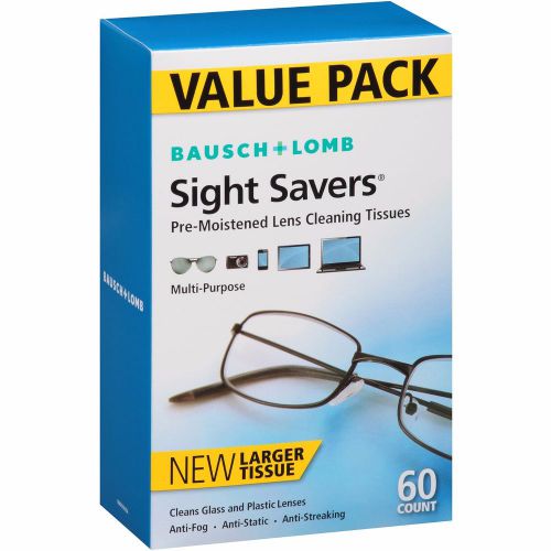 Bausch and Lomb Sight Savers Optical Cleaning Cloths - 60 Count (3 Pack)