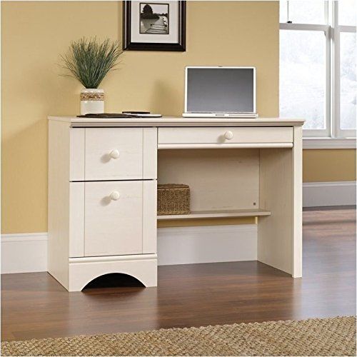 Sauder Home Office Desks Harbor View Computer Desk Antiqued White Finish New