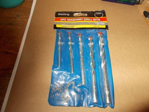 5 pc Sterling MSO89 Masonry Drill Bit 4 5 6 8 10