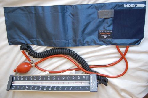 Baumanometer wall-mounted blood pressure gauge w/ patient cuff for sale