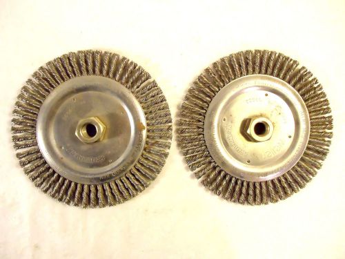 Weiler 7&#034; Stringer Bead Wire Wheel, 2 pcs, 5/8&#034;-11 Center, New, USA.