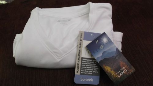 Dye Sublimation Sorbtek Vapor Apparel White Short Sleeve V neck small