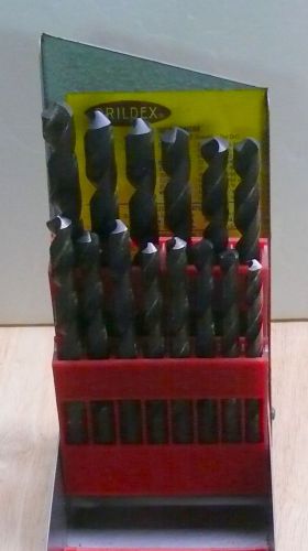 DRILL BITS &gt; DRILDEX  &gt; SET OF 13 DRILLS w/CASE  &lt; &gt; 19/64 to  1/2