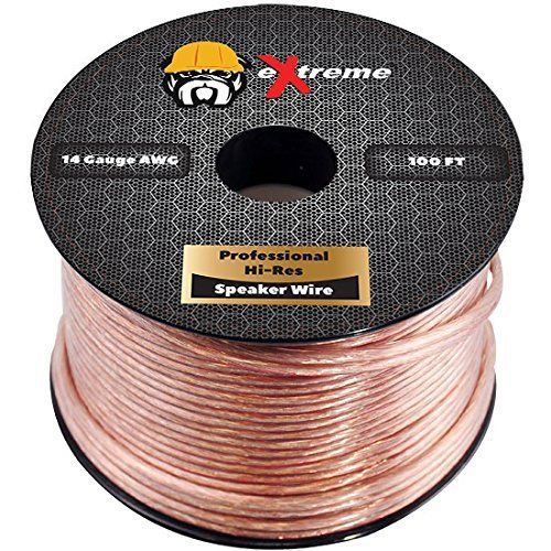 14 GA Gauge AWG 2-Conductor Speaker Wire (100 Feet, Clear) Spooled Design