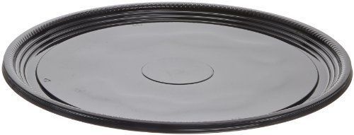 Caterline casuals plastic platter round tray, 18-inch, black (25-count) for sale