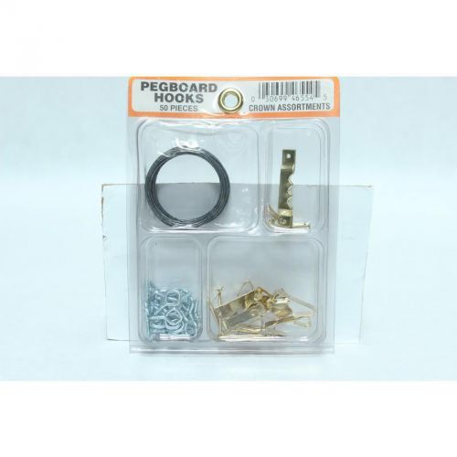 50Pk Pegboard Hangers Crown Bolt Pegboard Hook 46554 Brass 030699465545