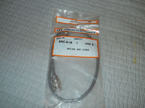 NEW ITT Pomona BNC Cable Assy, BNC-B-18, BNC Male-Male, 50 Ohms, 18&#034; Long