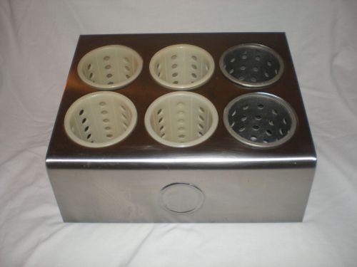 Steril-O-Matic 6 Hole Steril-Sil Stainless Steel Flatware Restaurant Holder