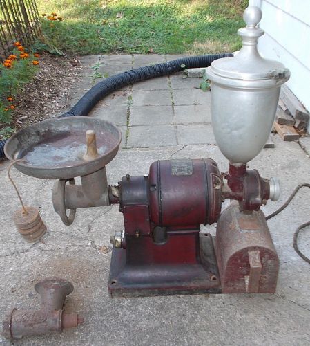 big antique HOBART DUAL COFFEE MEAL GRINDER WORKS w/ PARTS 1920&#039;s ship avail
